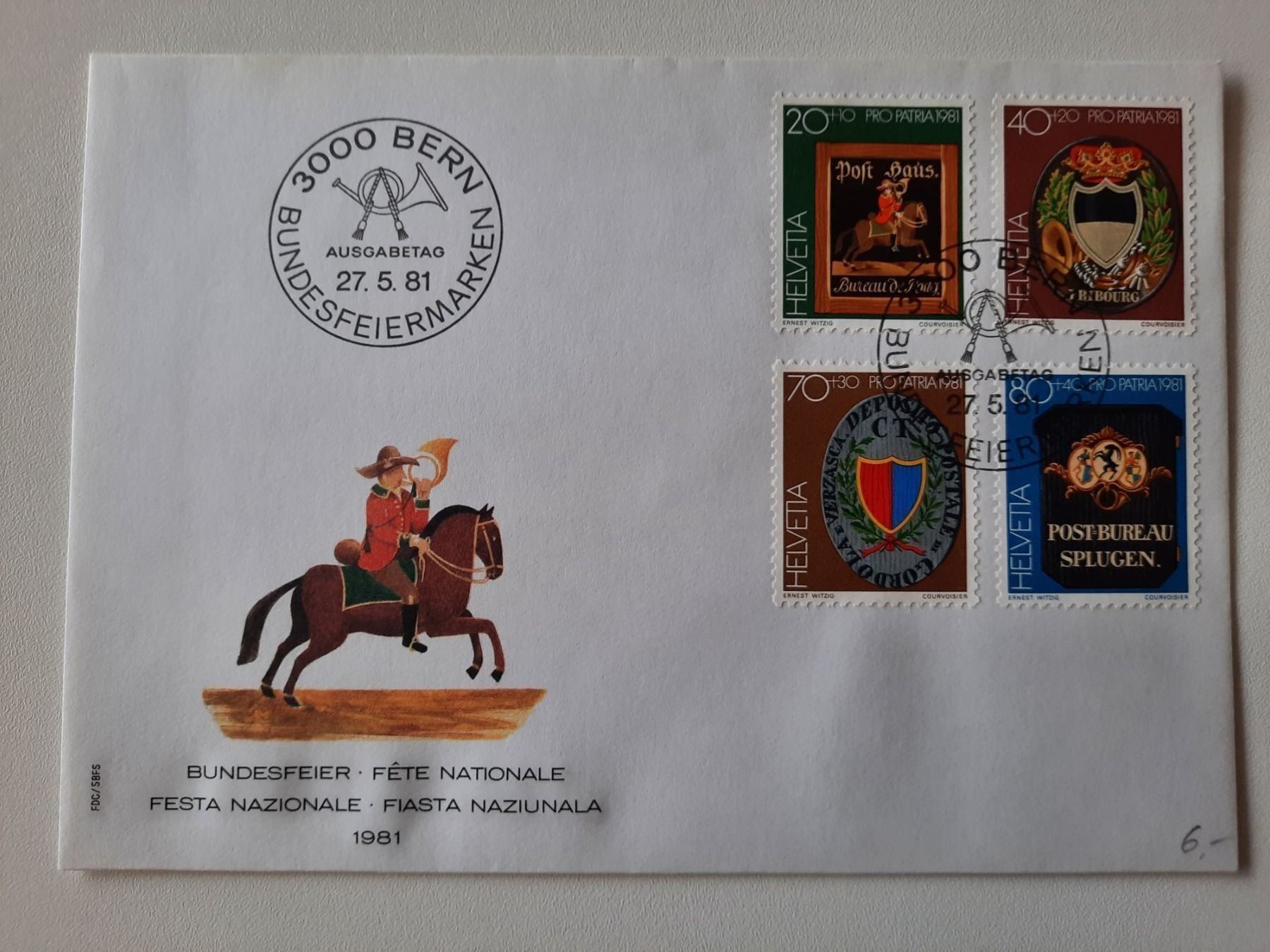 Tutti i francobolli: FDC Pro Patria 1981 – Usato da Bassersdorf venduto da Lara049