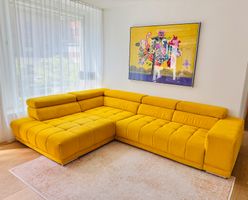 Ecksofa, Sitztiefenverstellung & verstellbare Kopfstützen