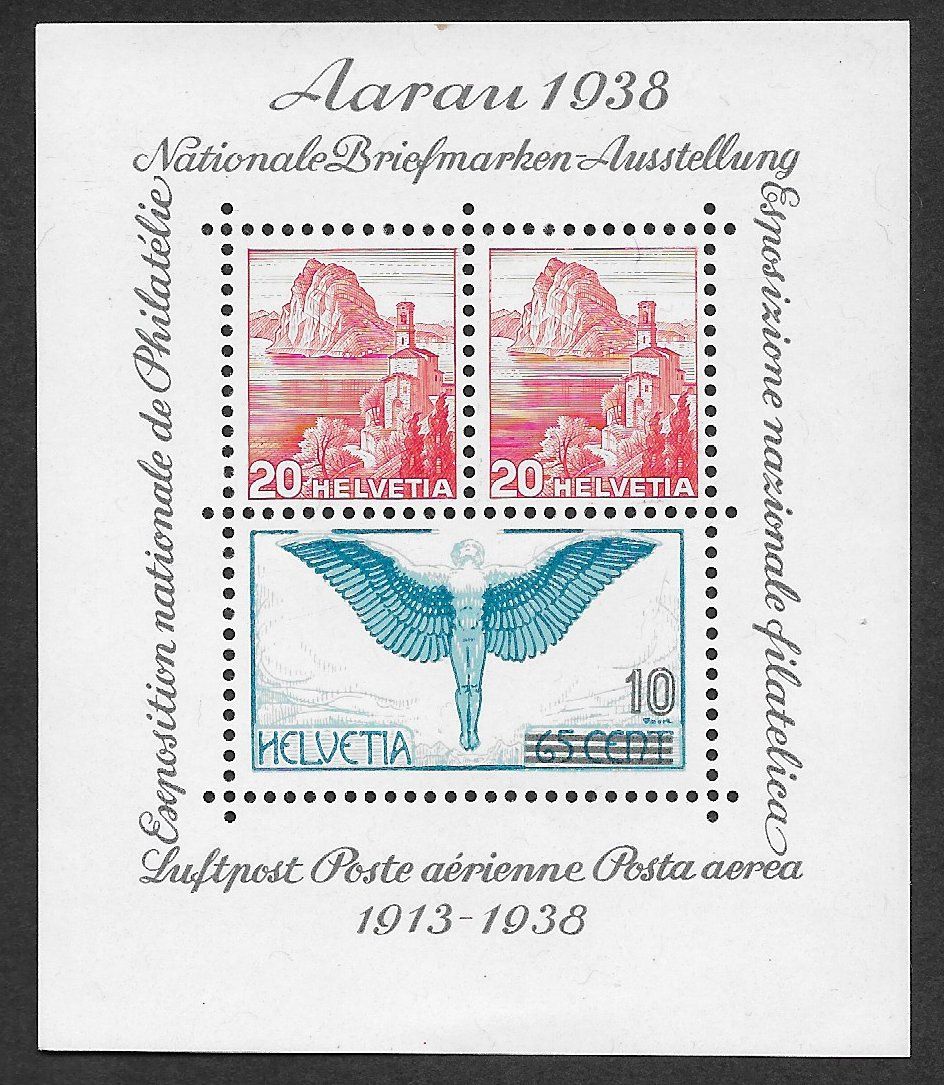 Alle Briefmarken: 1938: Aarauer-Block Nr.W11 ** – Gebraucht aus Walperswil von Tcheidi