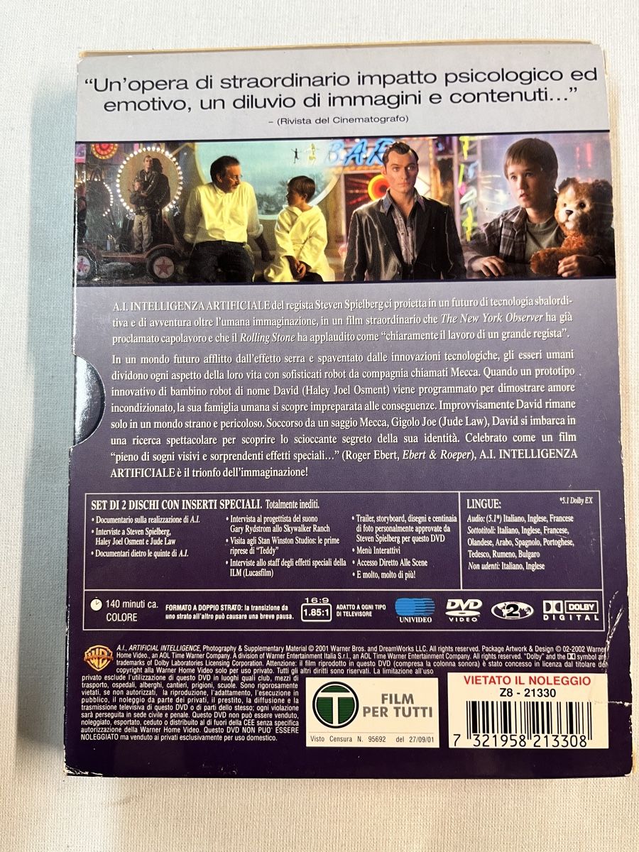 Tutti i DVDs: AI intelligenza artificiale dvd – Usato da Solduno venduto da NakiBijoux 2