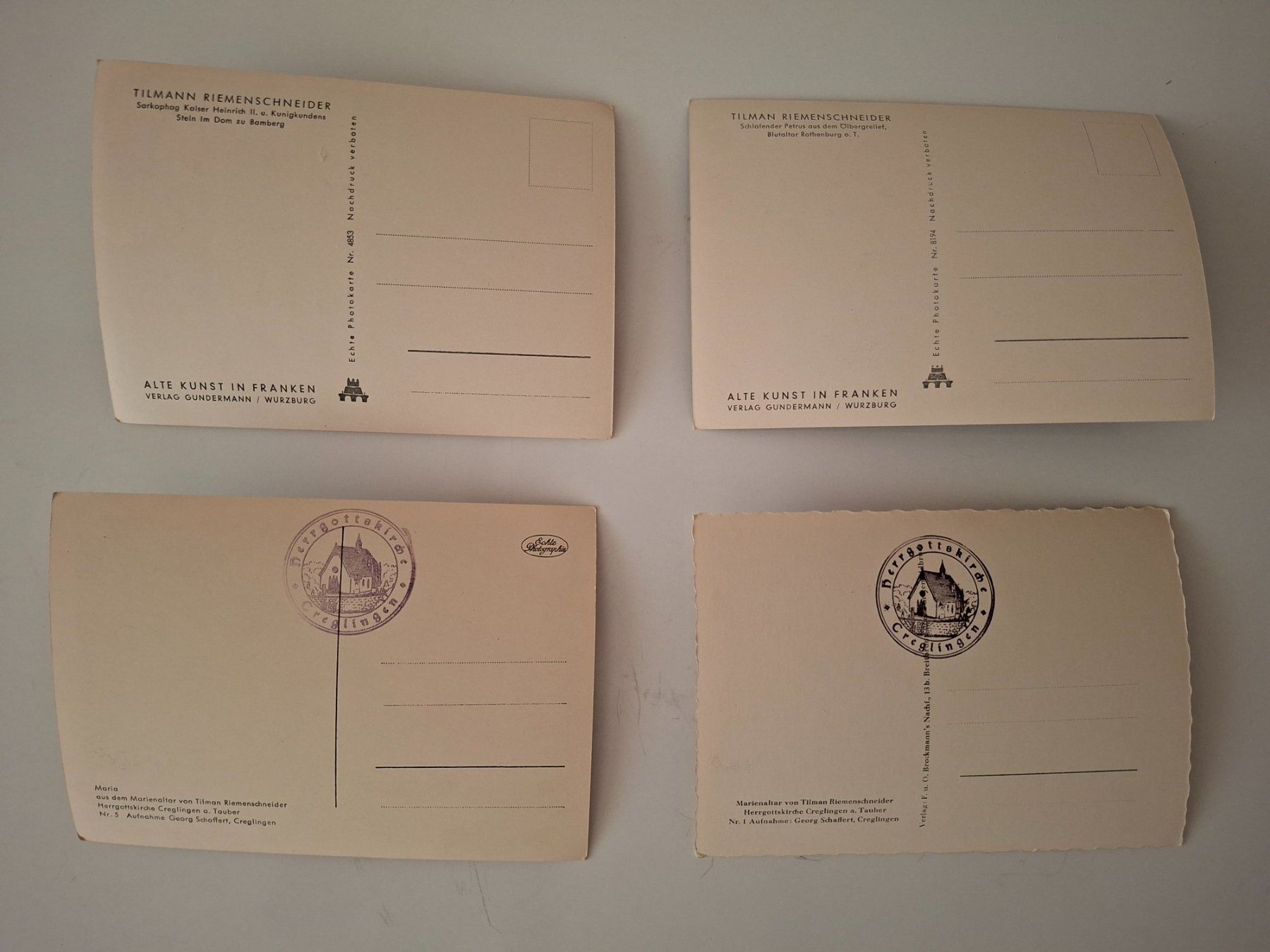 Cartoline postali: 4 Ansichtskarten  Marienaltar  Tilmann Riemenschneider – Usato da Zürich venduto da Daniel517 5