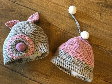 2 New Baby Handmade Knitted Hats