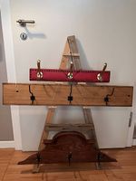 Appendiabiti da parete, vintage, legno massello.