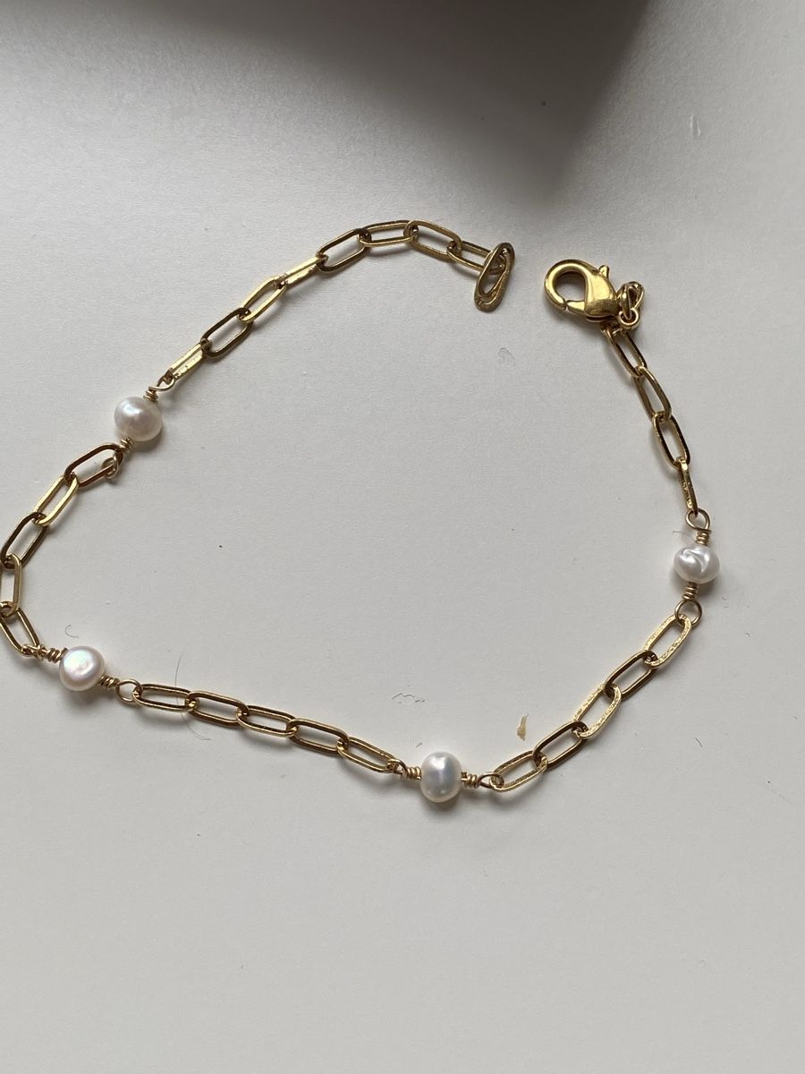 Armbänder & -reifen: Süßwasser Perlen Armkette 10 Microns Gold – Neu (gemäss Beschreibung) aus Givisiez von dor_xb9k 3