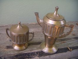 2 Teile Art Déco Jugendstil Kanne etc Kaffee Tee kein Silber