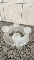 Runder Kerzen- Halter ,  mattes  Glas für 4 Kerzen
