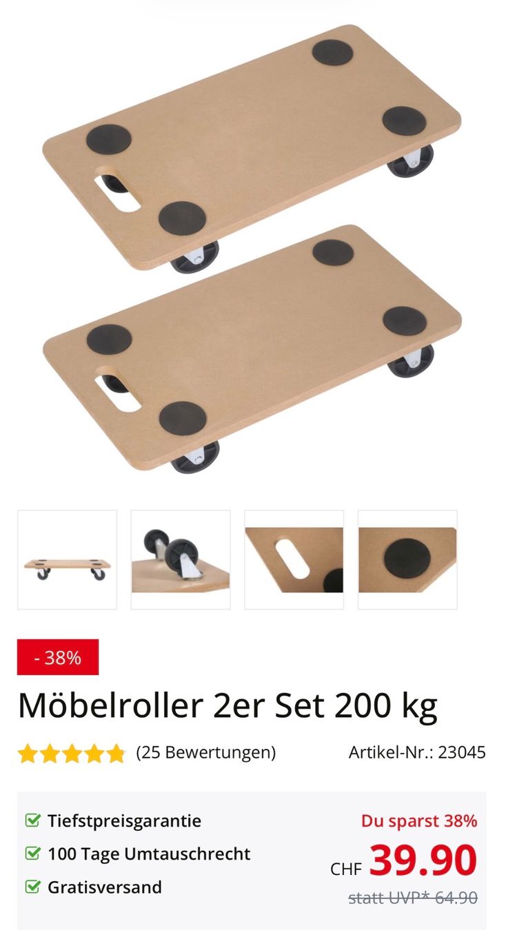 Carrelli di trasporto: Transportroller 58x 29x11cm – Usato da Hittnau venduto da Oracel 4