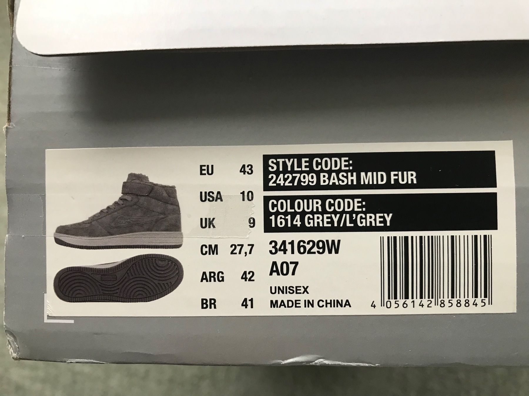 Kappa Scarpe da uomo: Kappa Bash Mid Fur, Winter Schuhe, Gr. 43, Grau, Neu – Nuovo (secondo la descrizione) da Niederteufen venduto da mix18 1