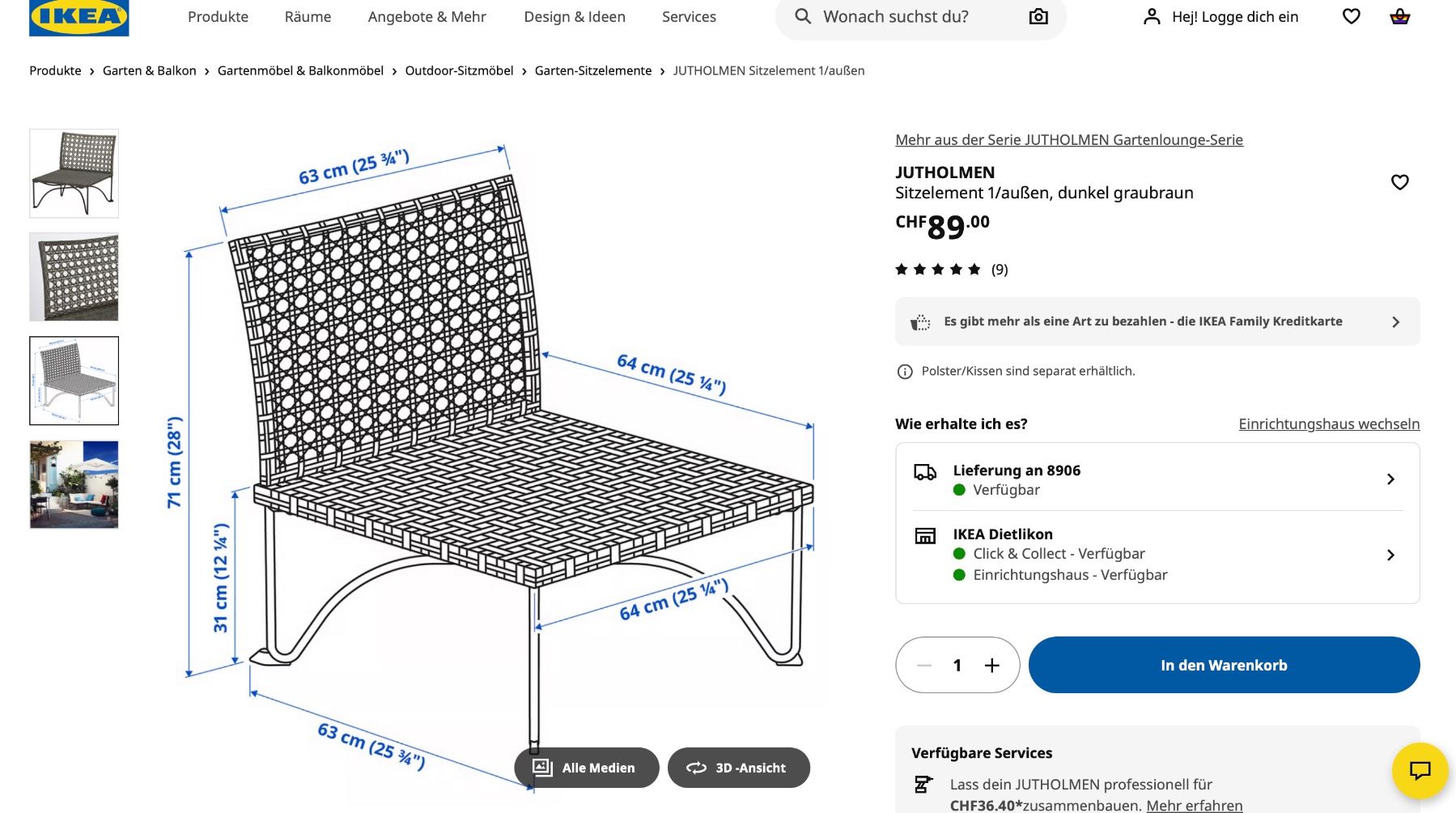 Ikea Poltrone: 2 sitzelement / outdoor couches jutholmen IKEA – Usato da Bonstetten venduto da Johanne_Lamalle 4