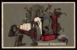 Elefant mit Nilpferd und Giraffen im Las