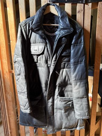 Lederjacke schwarz, gefüttert