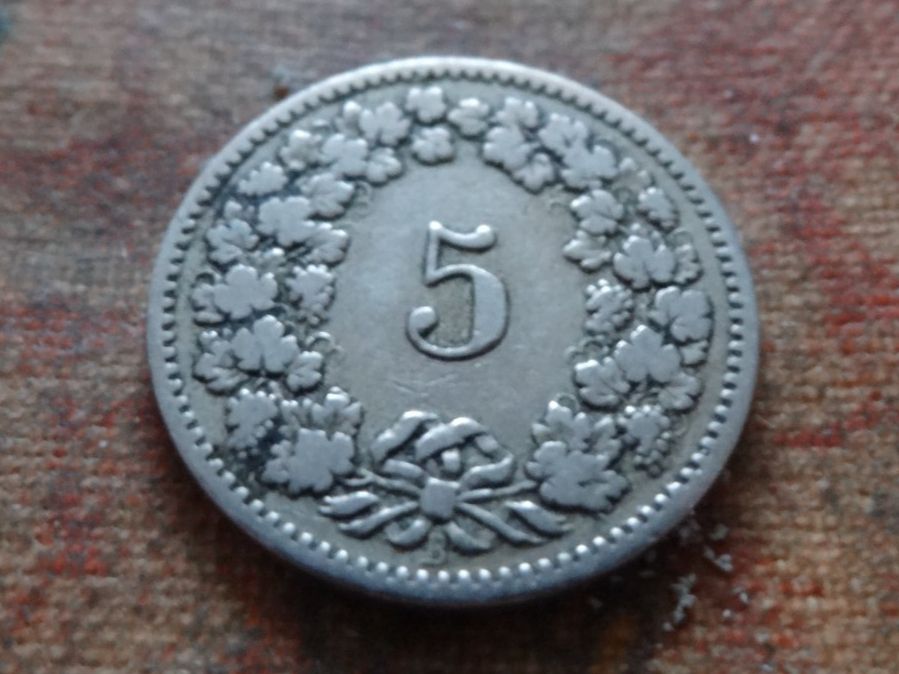 Alle Münzen: 5 Rp. 1885   (D) – Gebraucht aus Romanel-sur-Lausanne von Swift13 1