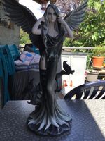 Grande fée ange noir en résine fée sorrel hauteur 60cm