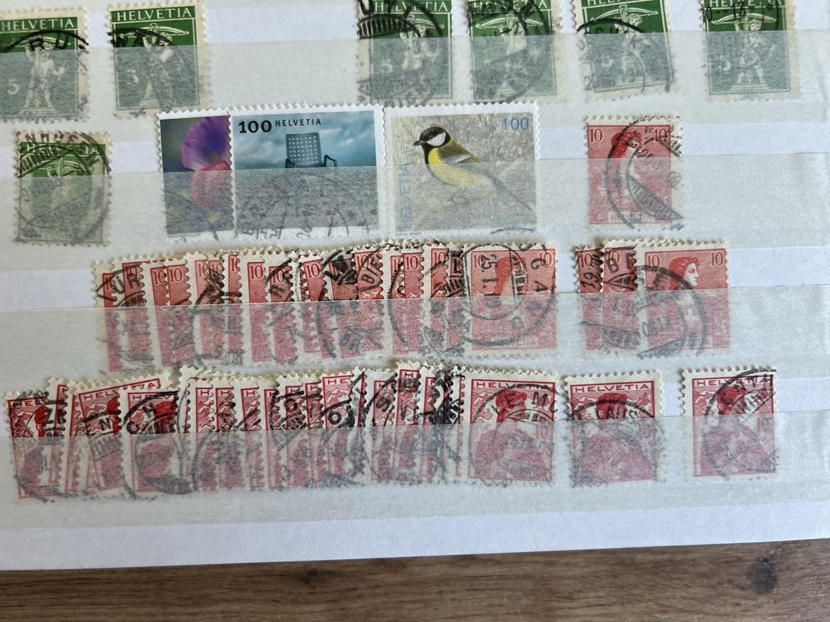 Tutti i francobolli: 1Stk. A4-Seite mit Druckverschobenen Schweizer Marken  – Usato da Braunau venduto da Desil2511 3