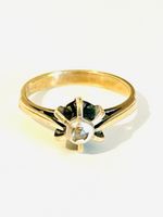 14K 585 Yellow Gold Natural Diamond Solitaire Ring