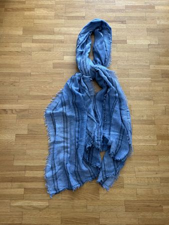 Zara, foulard coton mélange, bleu ciel,