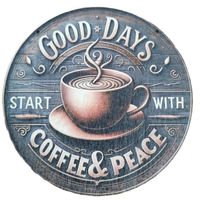 Good days start with coffee & peace - Holzschild  (neu/OVP)