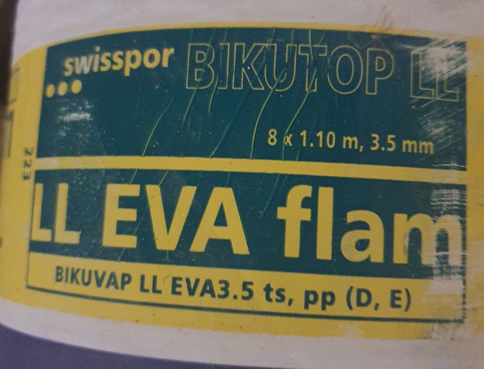Dachpappe, Bitumenbahn/Flachdach LL EVA flam 3.5 , 2 Stück (Neu und ...