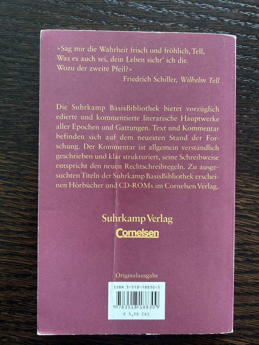 Livres: Wilhelm Tell Friedrich Schiller – D'occasion à Arbon par Bobbyx777 1