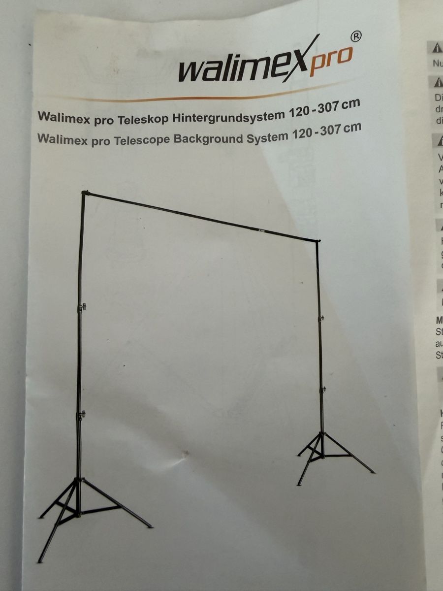 Laboratorio & Camera oscura: Walimex pro Hintergrundsystem 120-307 cm  – Usato da Turbenthal venduto da Tizzo22 3