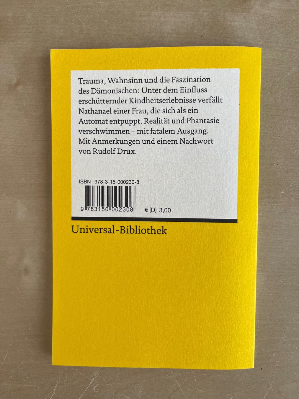 Bücher: Der Sandmann - E.T.A. Hoffmann - Reclam – Gebraucht aus Wettingen von gaphda 1