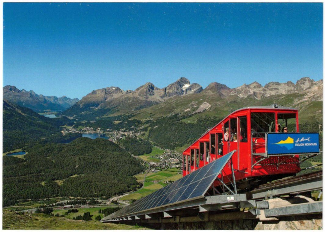 Ansichtskarten: St. Moritz - Standseilbahn Muottas Muragl – Gebraucht aus Binningen von Mountainrider
