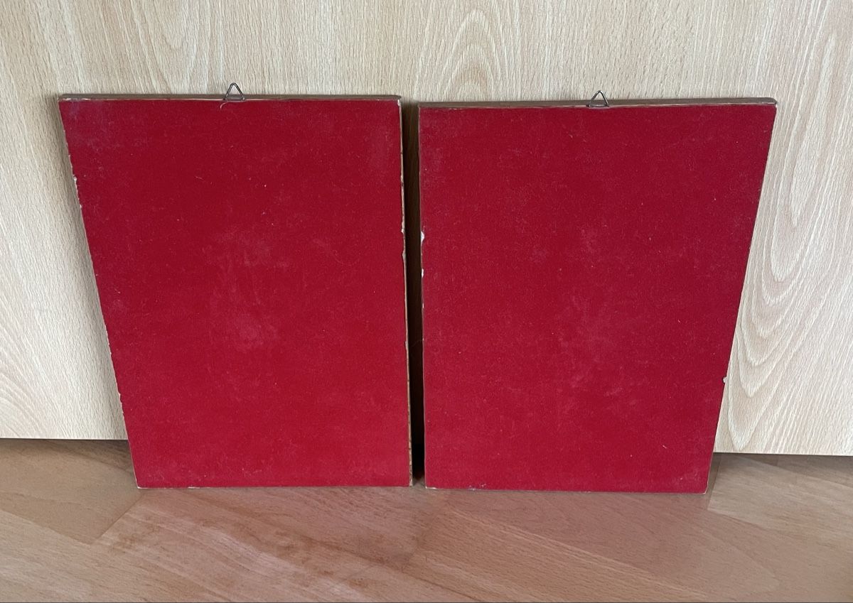 Dipinti: Paire de tableaux vintage - Bois & étain – Usato da Montmollin venduto da alexrey 1