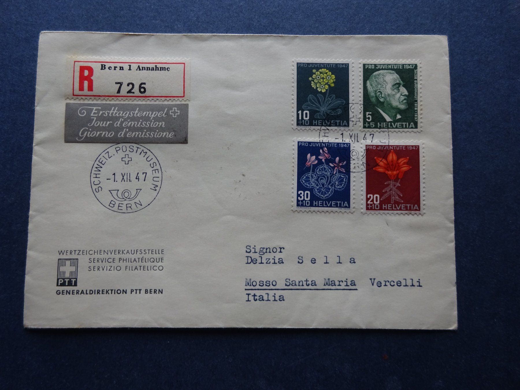 Tutti i francobolli: 1947 Pro Juventute FDC – Usato da Appenzell-Steinegg venduto da adi1975
