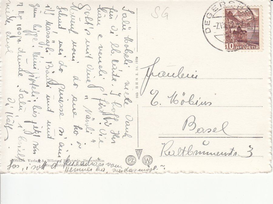 Cartoline postali: Degersheim 1943 – Usato da Bürglen TG venduto da StampGraf 1