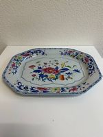 Vintage Spode Servierplatte aus Stone China mit Blumenmotiv