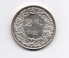 (250) Schweiz, 2 Franken, 1921, Super, stgl