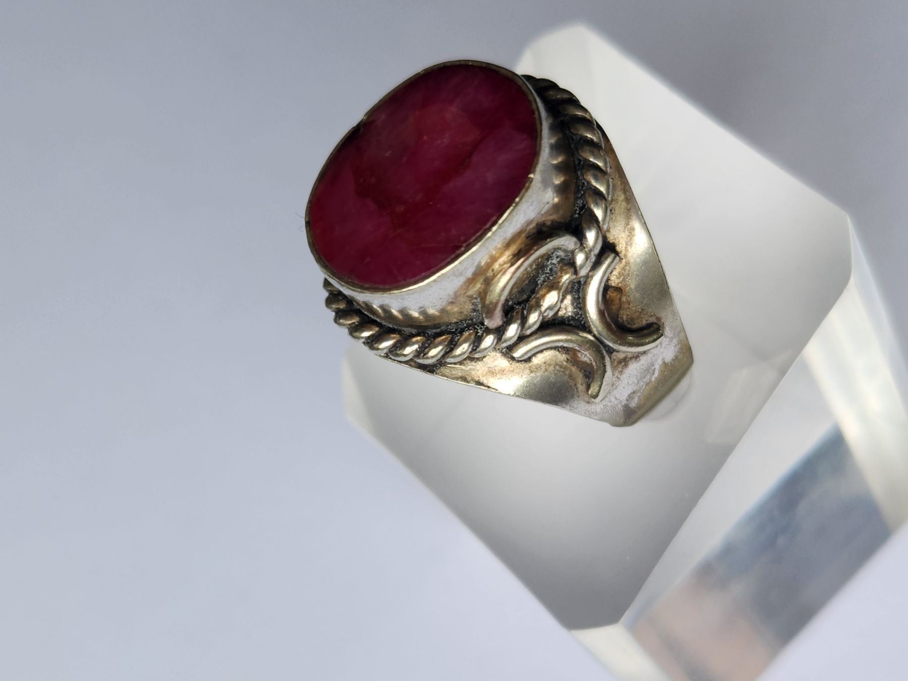 Anelli: Vintage Silberring 925 mit echtem Rubin, Ringgrösse 62 8g – Usato da St. Gallen venduto da GIULESGG 3