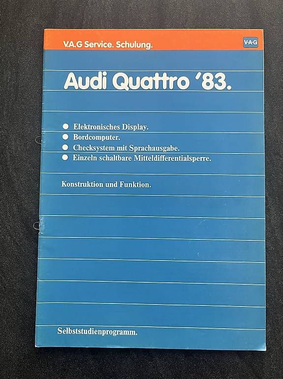 Documents: Audi Urquattro Quattro Selbststudienprogramm – Neuf avec emballage d'origine à steffisburg par geadi