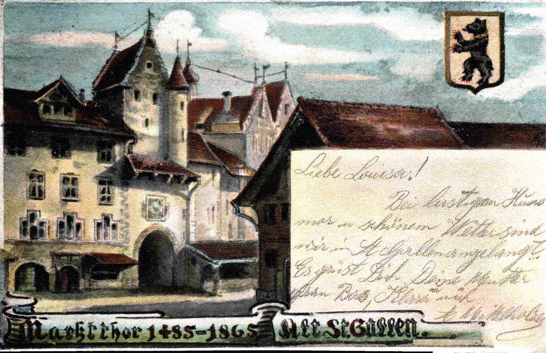 Cartoline postali: Marktthor 1485-1865. Alt St. Gallen – Usato da Bronschhofen venduto da Astore