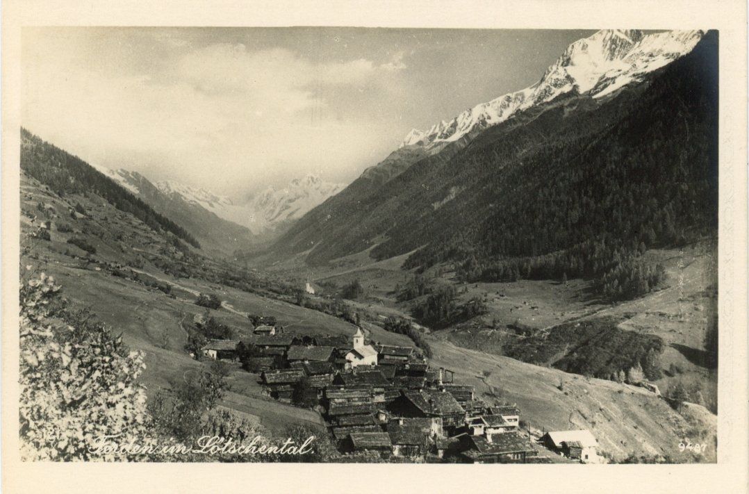 Cartoline postali: Ferden  VS  im Lötschental  mit Bietschhorn – Usato da Brig venduto da Valcards54