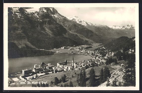 Ansichtskarten: St. Moritz-Dorf, Ortsansicht aus der Vog – Gebraucht aus Berlin von bartko-reher
