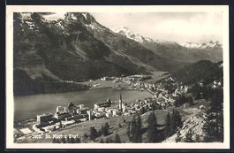 St. Moritz-Dorf, Ortsansicht aus der Vog
