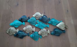 Fischschwarm Wanddeko Metall, Sommer Deko für Zuhause!