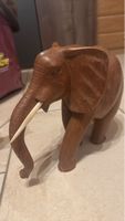 Holz Elefant Deko Figur, Handgeschnitzt, Unikat, Top!