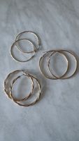 Goldene Ohrringe, Creolen, 3 Paare, Modeschmuck