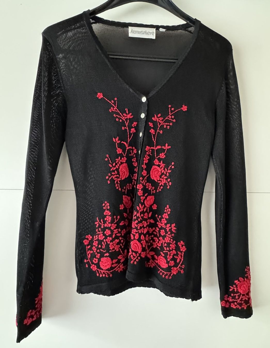 Giacche: ATMOSPHERE bestickte Jacke schwarz rot Grösse S – Usato da Unterseen venduto da Naga99 5