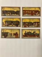 Bildkarten Motiv Eisenbahn, 6 Stk., Stollwerks Chocolade