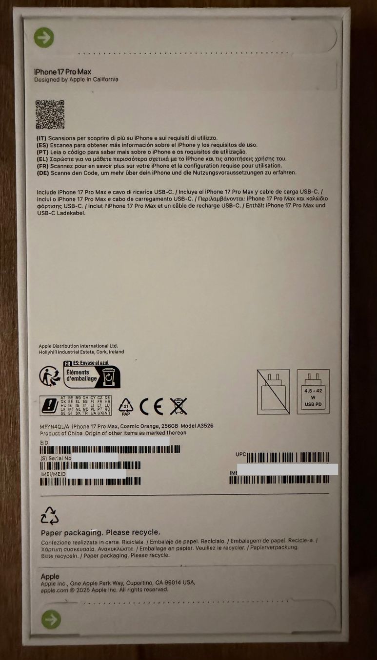 Apple Telefoni cellulari / Smartphones: Apple iPhone 17 Pro Max 256 GB Orange (VERSIEGELT) – Nuovo e nell'imballaggio originale da Herznach venduto da EMOTIONS4YOU 2