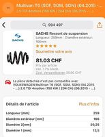 Ressort de suspension pour VW T5, T6