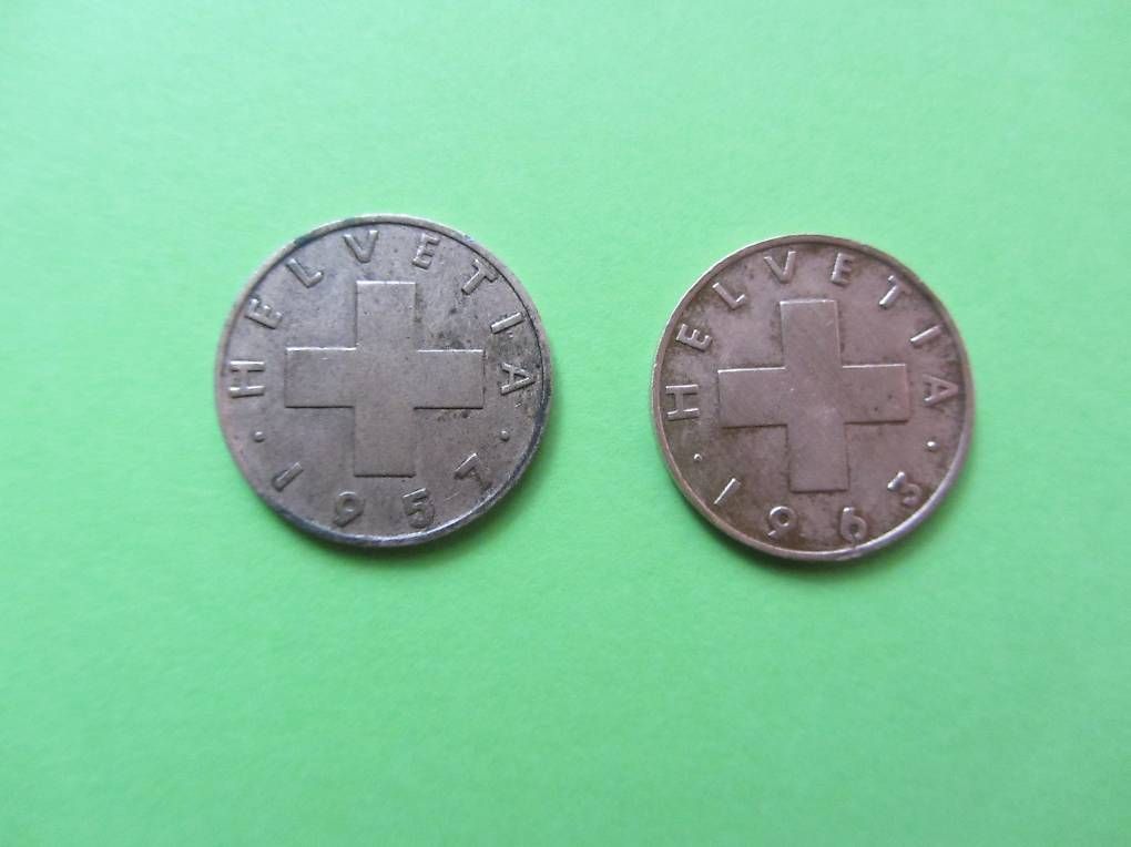 Tutti le monete: 2 Rappen 1957 + 1963 – Usato da Malters venduto da moc_z8d9