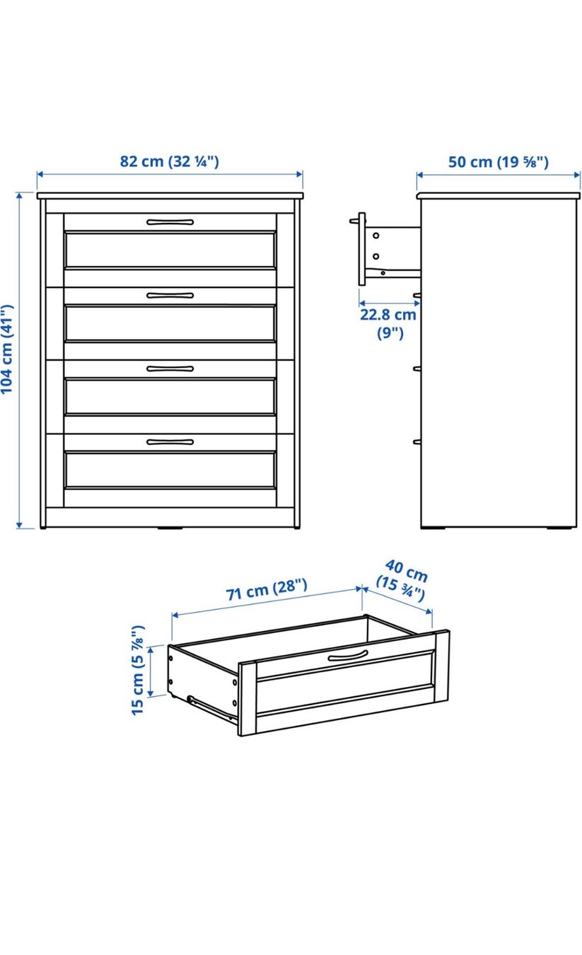 Ikea Cassettiere: Mobile cassettiera bianca a 4 cassetti – Usato da Lugano venduto da ste_6p7z 4