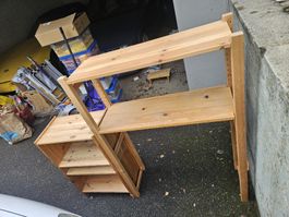 Holzregal mit Pultfunktion Holz natur guter Zustand