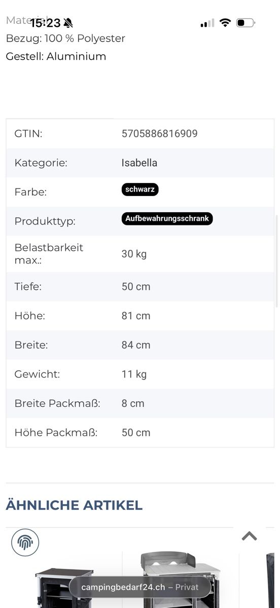 Schränke: Isabella Camping Schrank Wohnwagen oder Wohnmobil – Gebraucht aus Ried-Brig von inf_k7jw 3