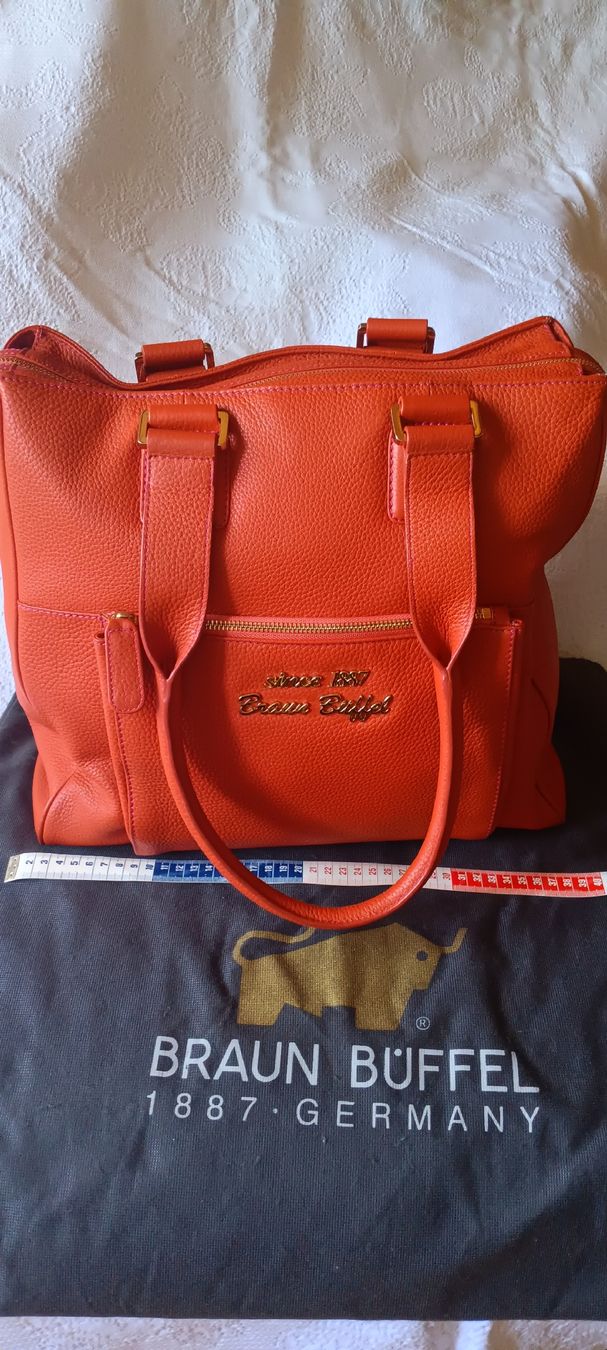 Taschen: BRAUN BÜFFEL, orange  Lederhandtasche. – Neu (gemäss Beschreibung) aus Maienfeld von Andyr44