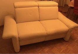 Echt ledernes 2erLiegesofa Elektrisch verstellbar